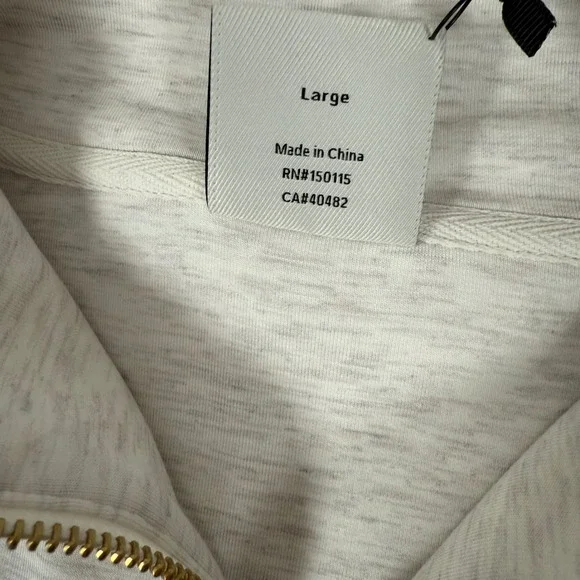 Varley Magnolia Half Zip Tank 2.0 Women Large Ivory Marl DoubleSoft New - Picture 8 of 11